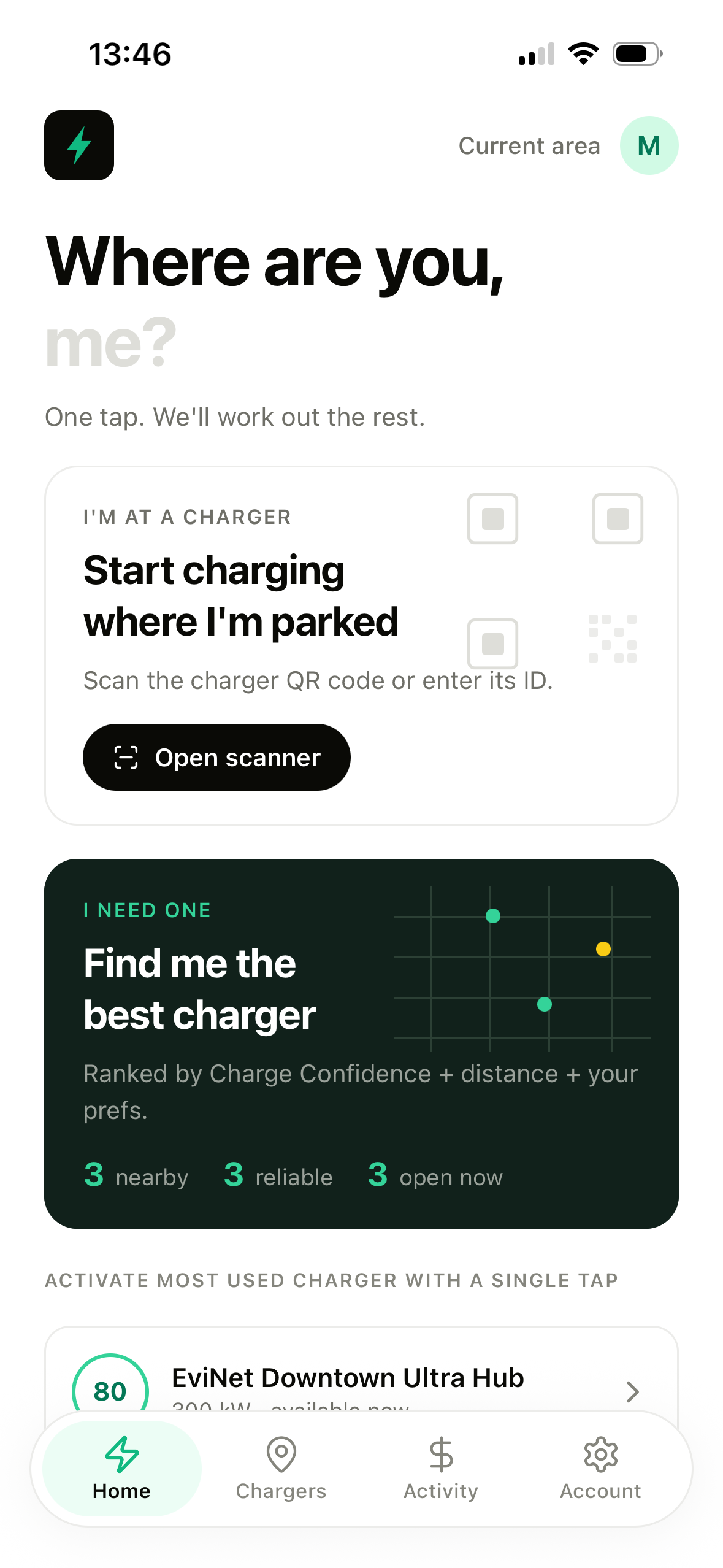 Driver app home screen