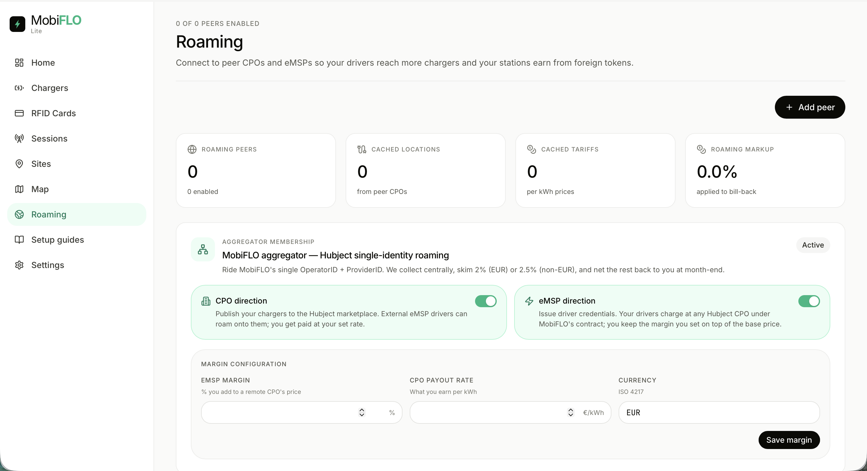 Roaming overview with aggregator membership